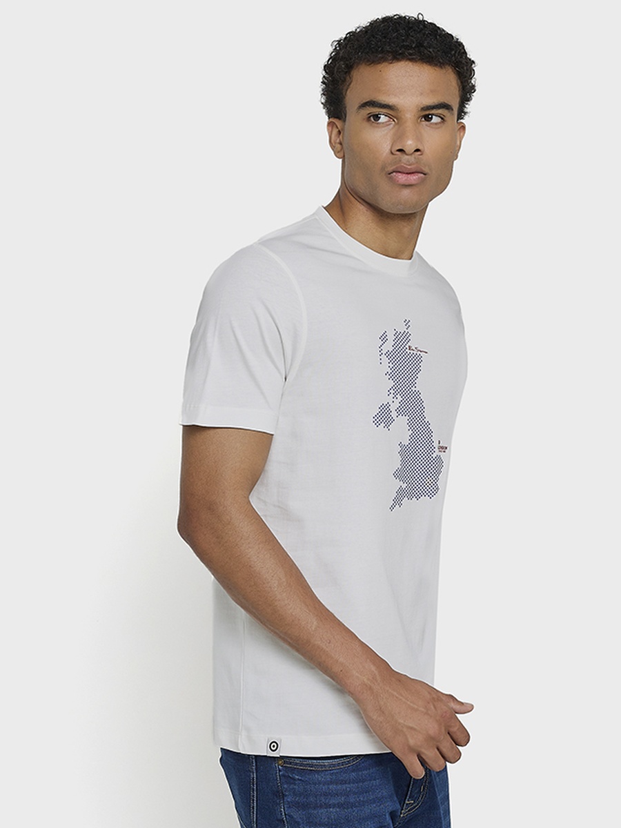 Men Graphic Print Crew Neck Mercerised Cotton T-Shirt