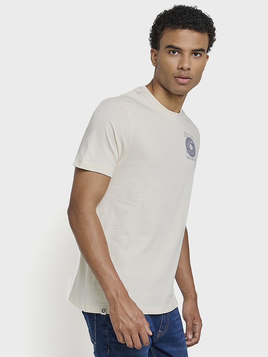 Men Graphic Print Crew Neck Pima Cotton T-Shirt