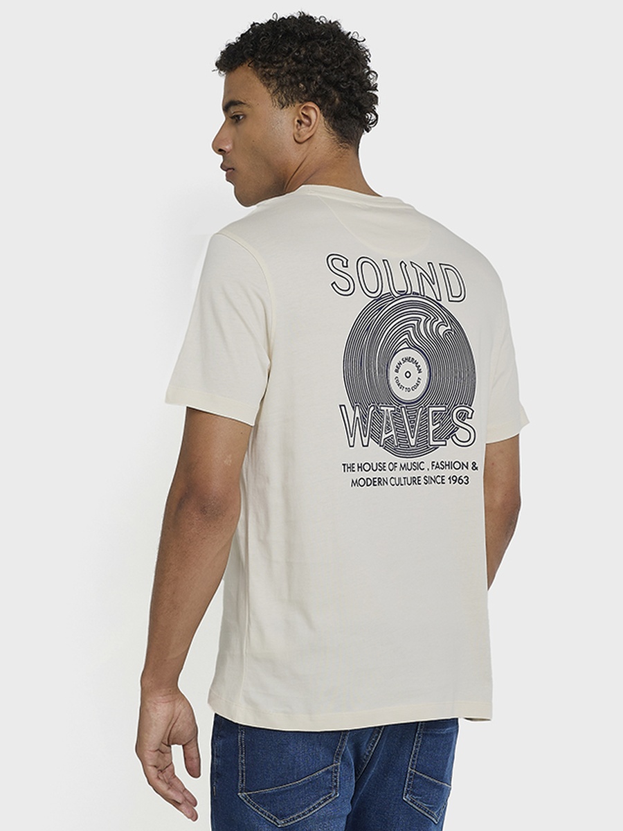 Men Graphic Print Crew Neck Pima Cotton T-Shirt
