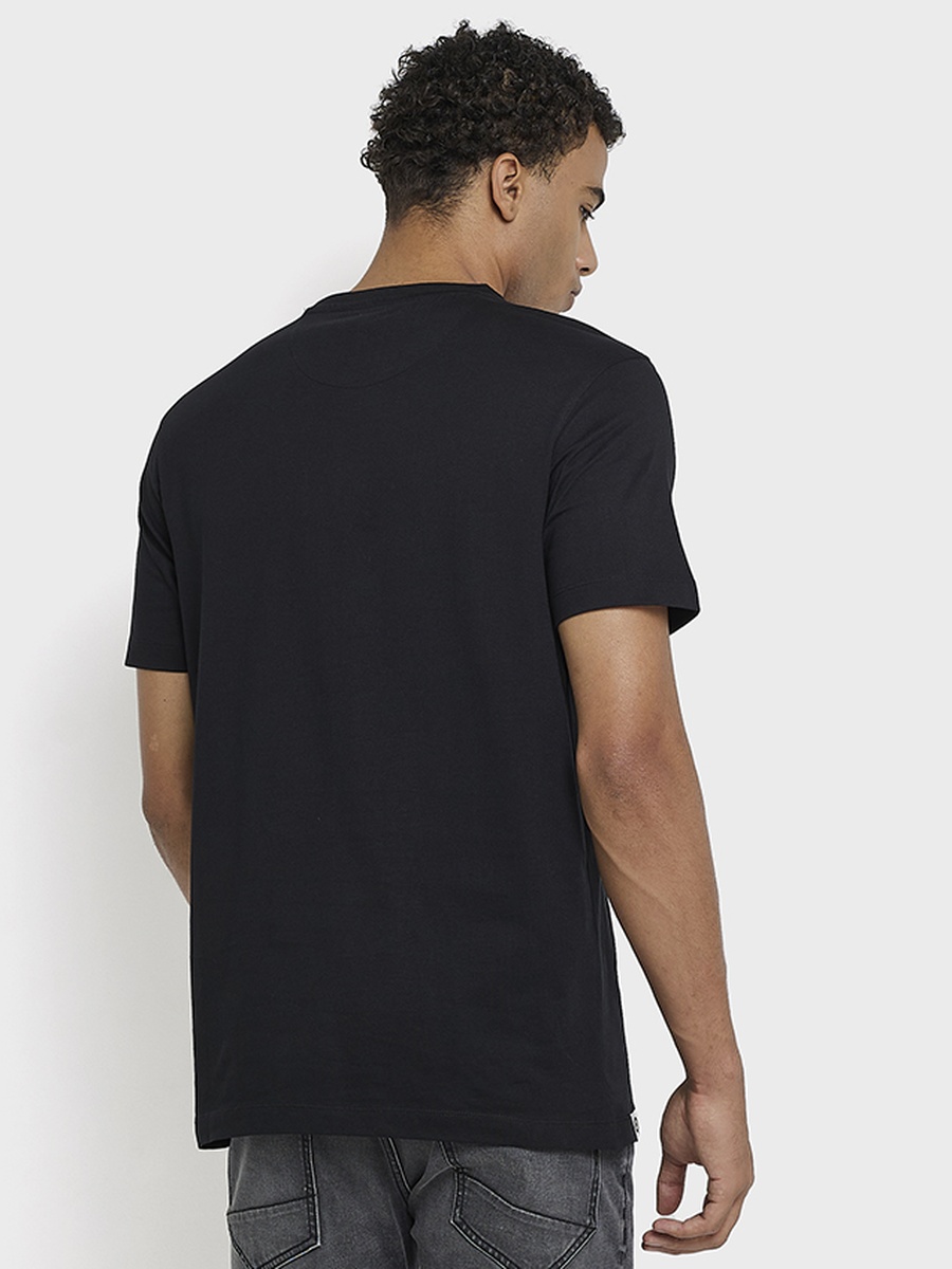 Men Graphic Print Crew Neck Mercerised Cotton T-Shirt