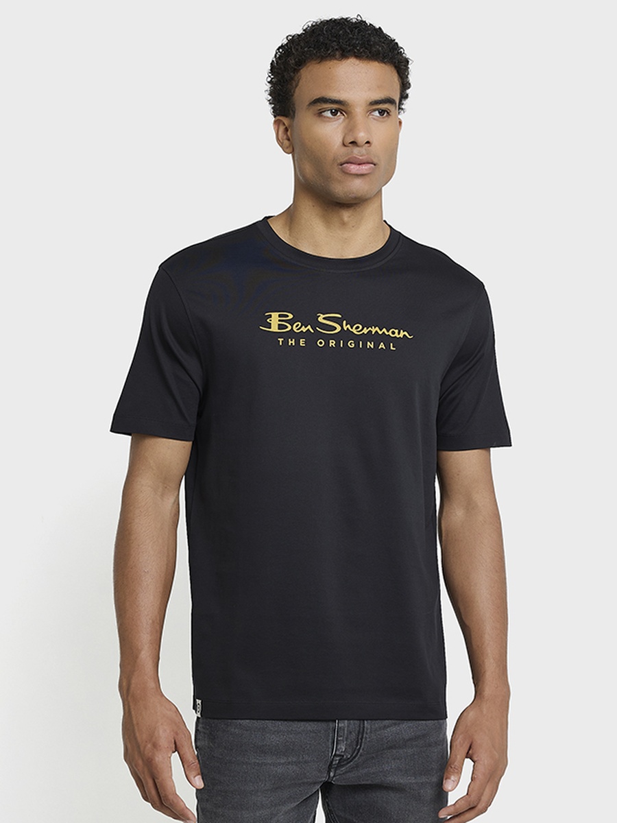 Men Logo Print Crew Neck T-Shirt