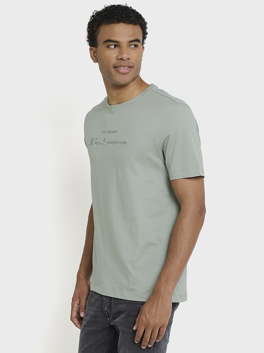 Men Embroidered Logo Crew Neck T-Shirt