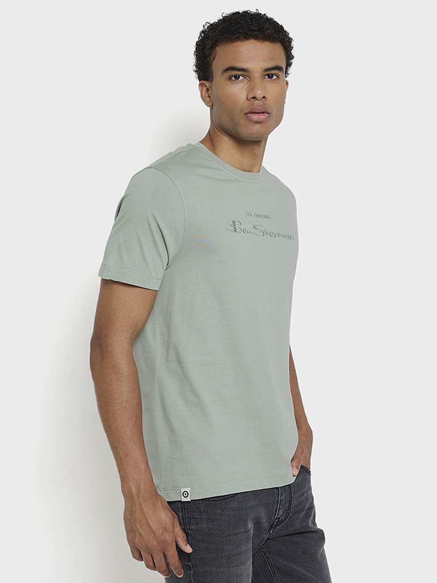 Men Embroidered Logo Crew Neck T-Shirt