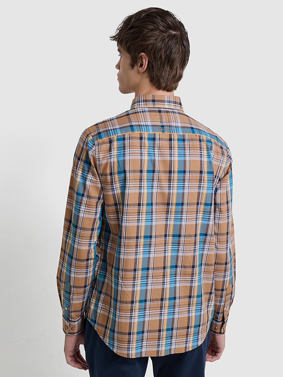 Men Checked Long Sleeves Shirt with Pocket
