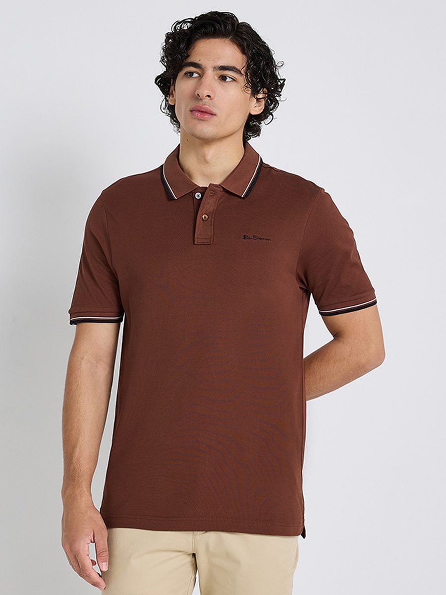 Men Tipped Short Sleeves Polo T-Shirt