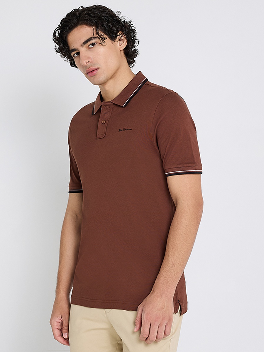 Men Tipped Short Sleeves Polo T-Shirt