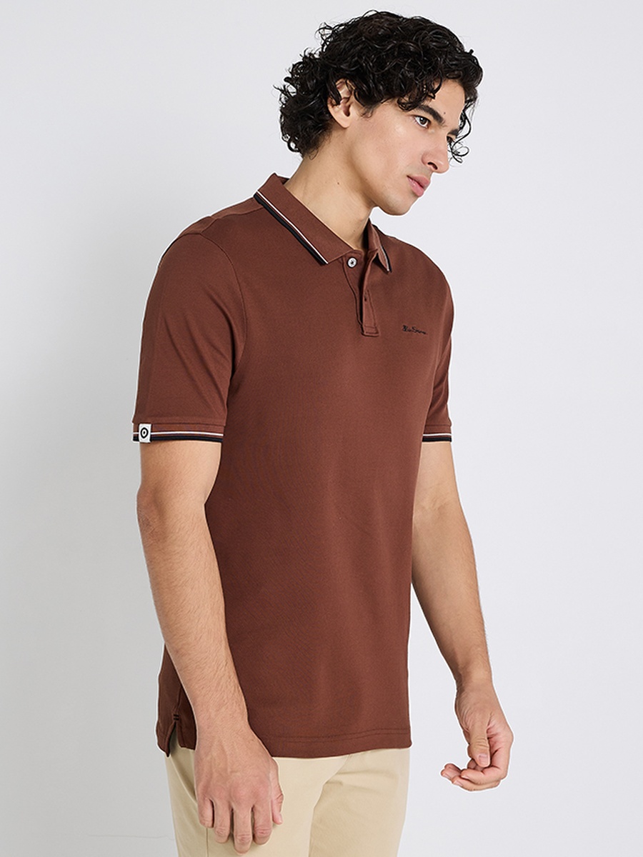 Men Tipped Short Sleeves Polo T-Shirt