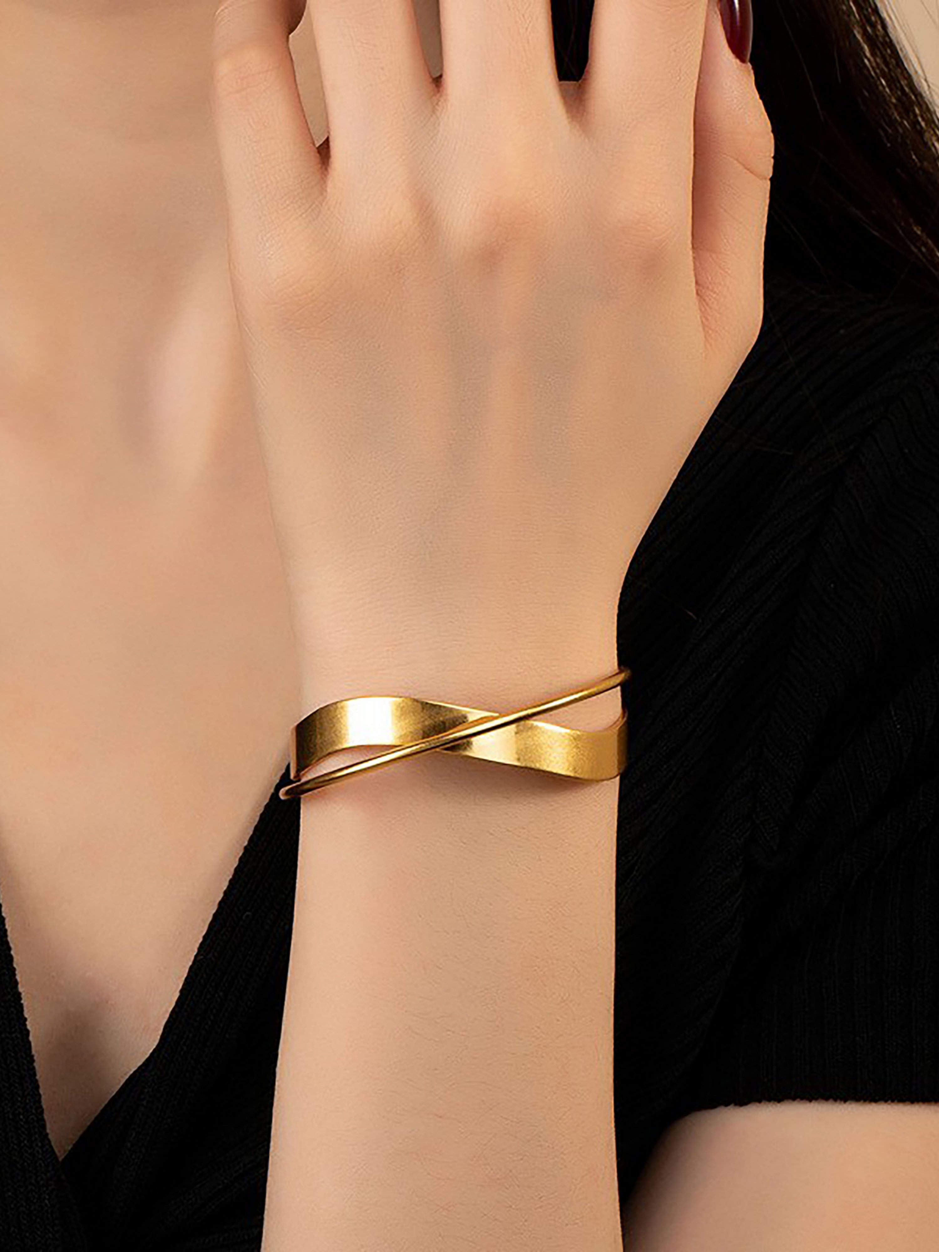 Crossover Open-Cuff Bracelet
