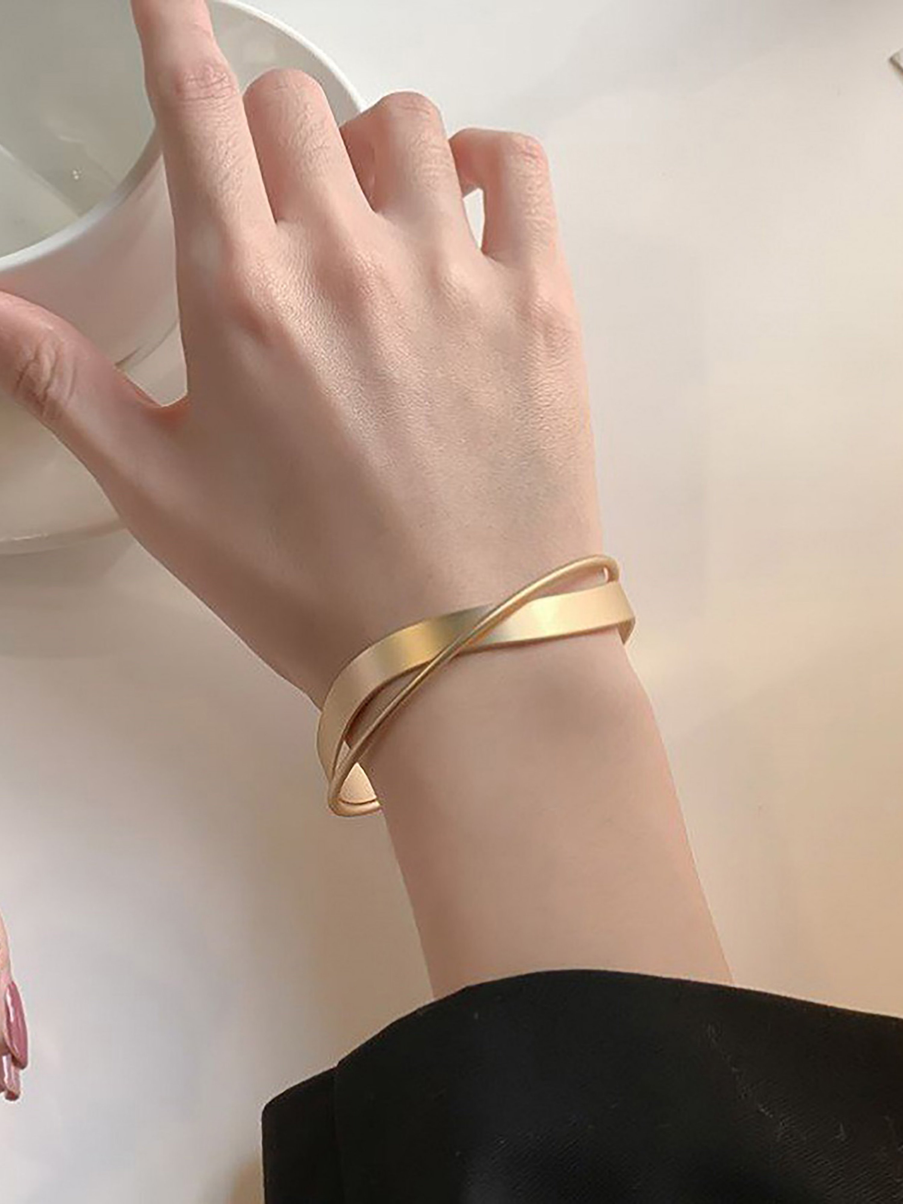 Crossover Open-Cuff Bracelet