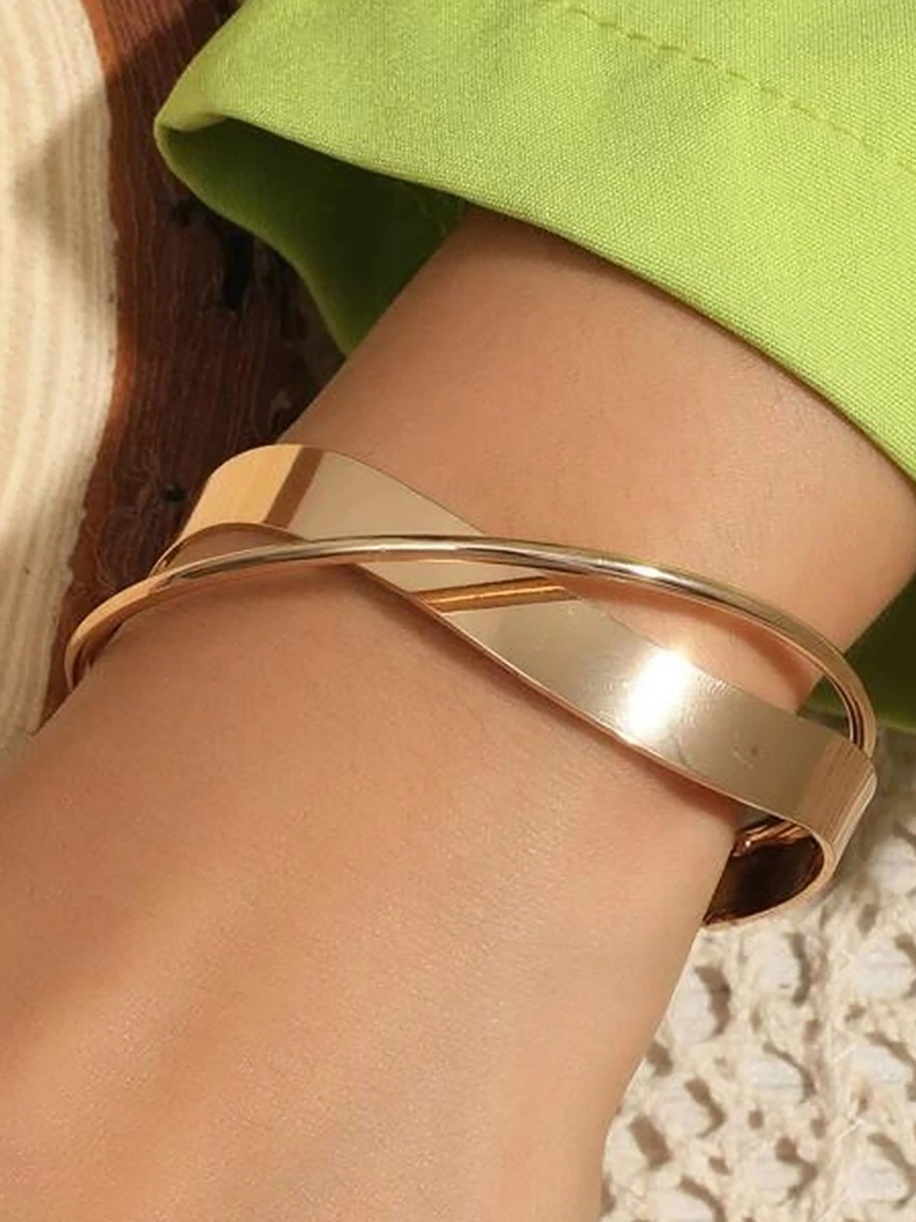 Crossover Open-Cuff Bracelet