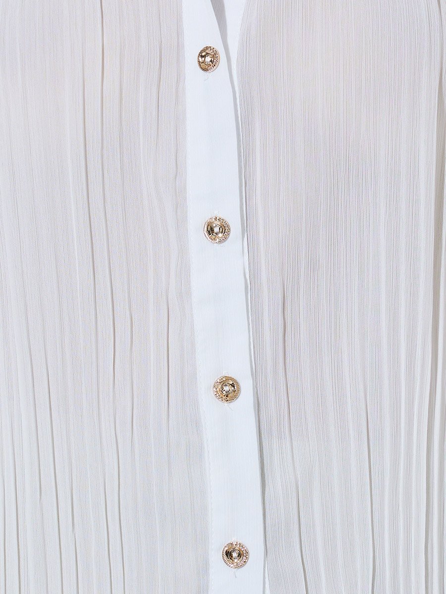 White Textured Short Sleeve Shirt