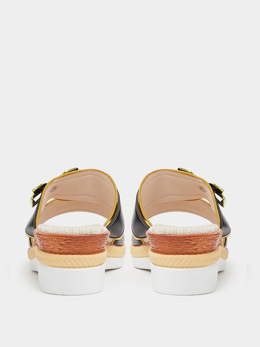 Bow Detail Wedge Heel Sandals