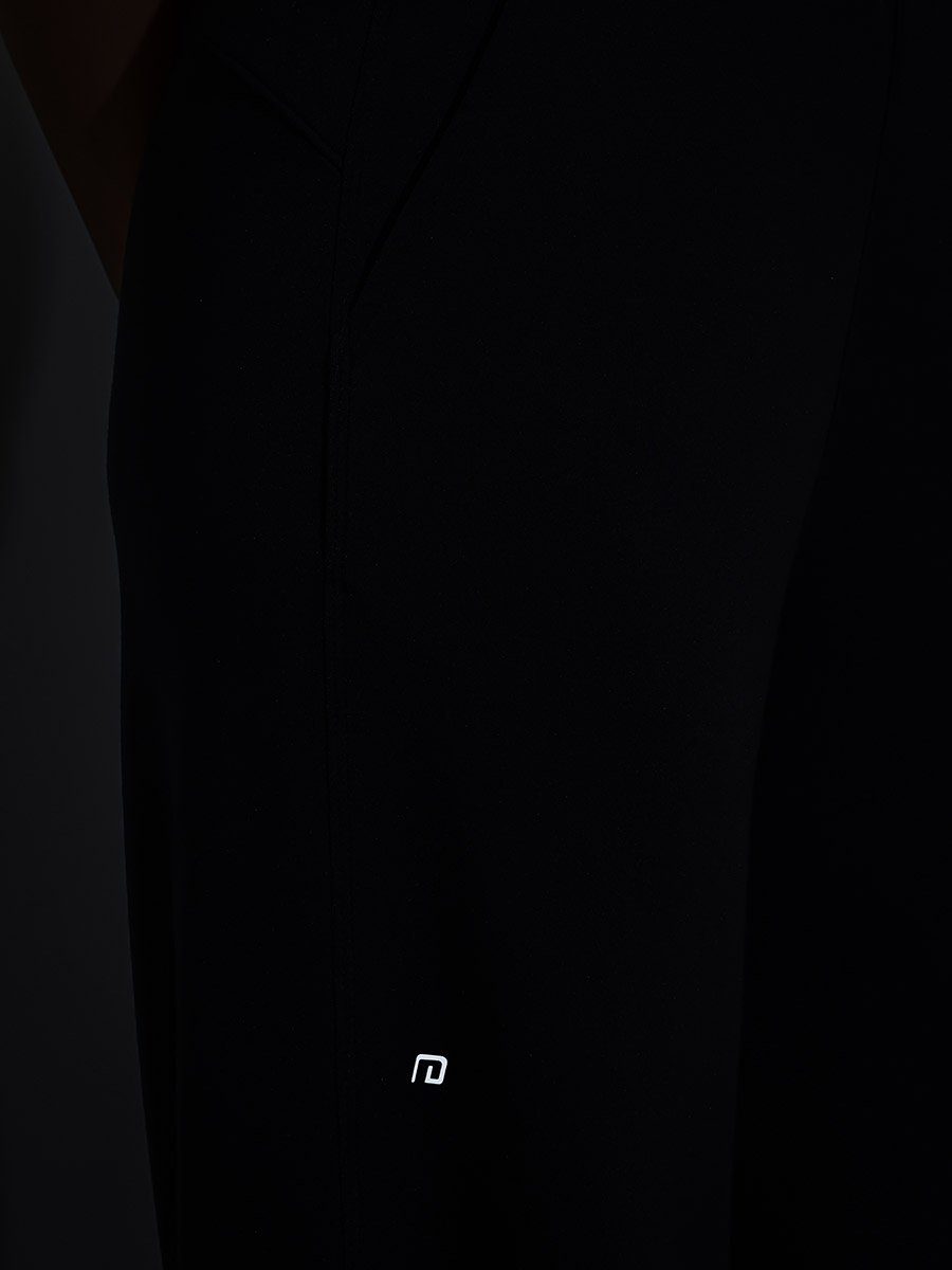 Black Solid Wide Leg Side Slit Activewear Pants