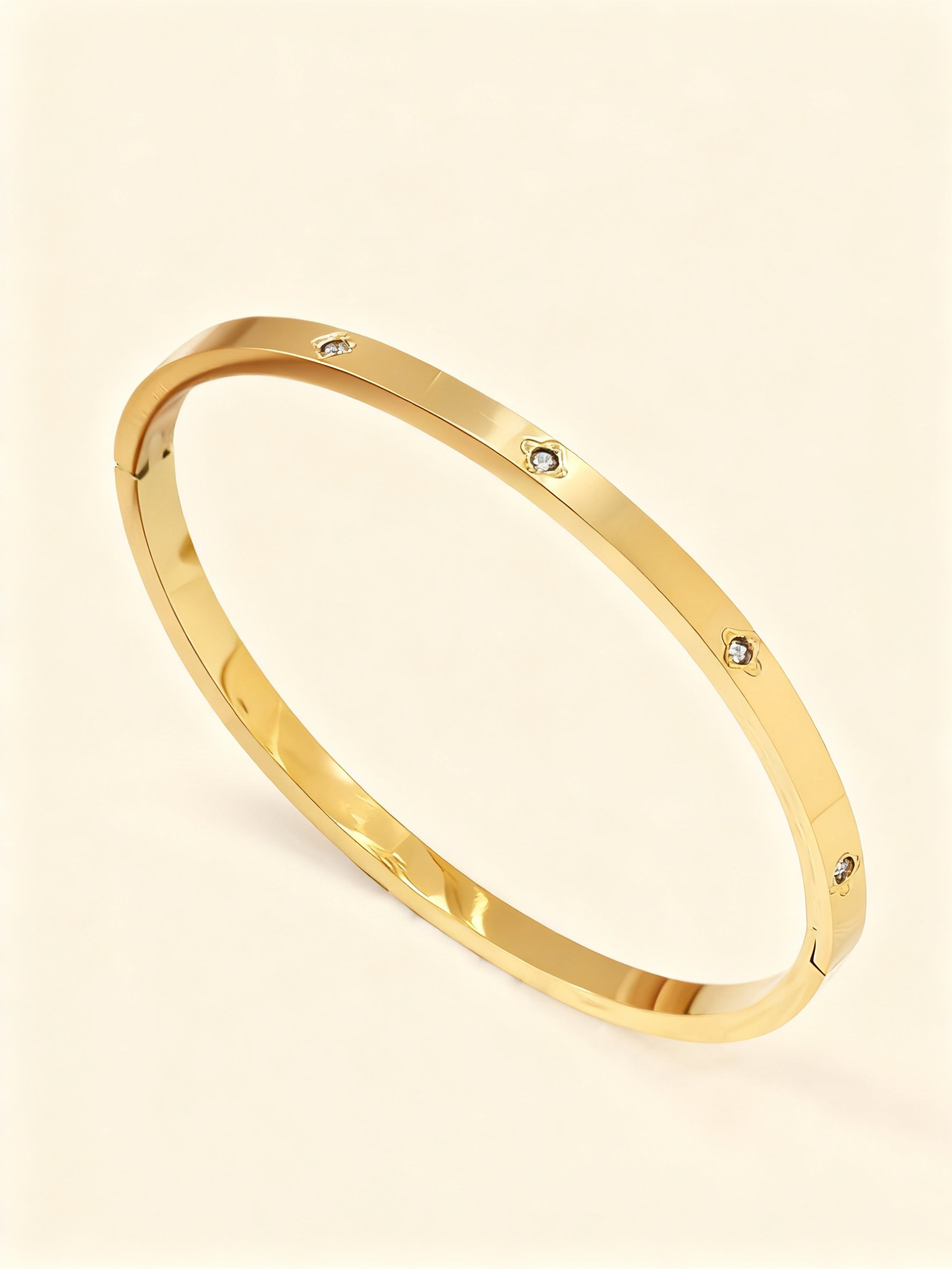 Gold Rhinestone Bangle Bracelet