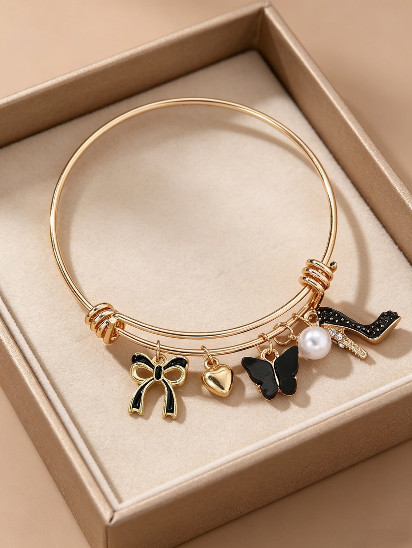 Multi-Charm Bangle Bracelet 