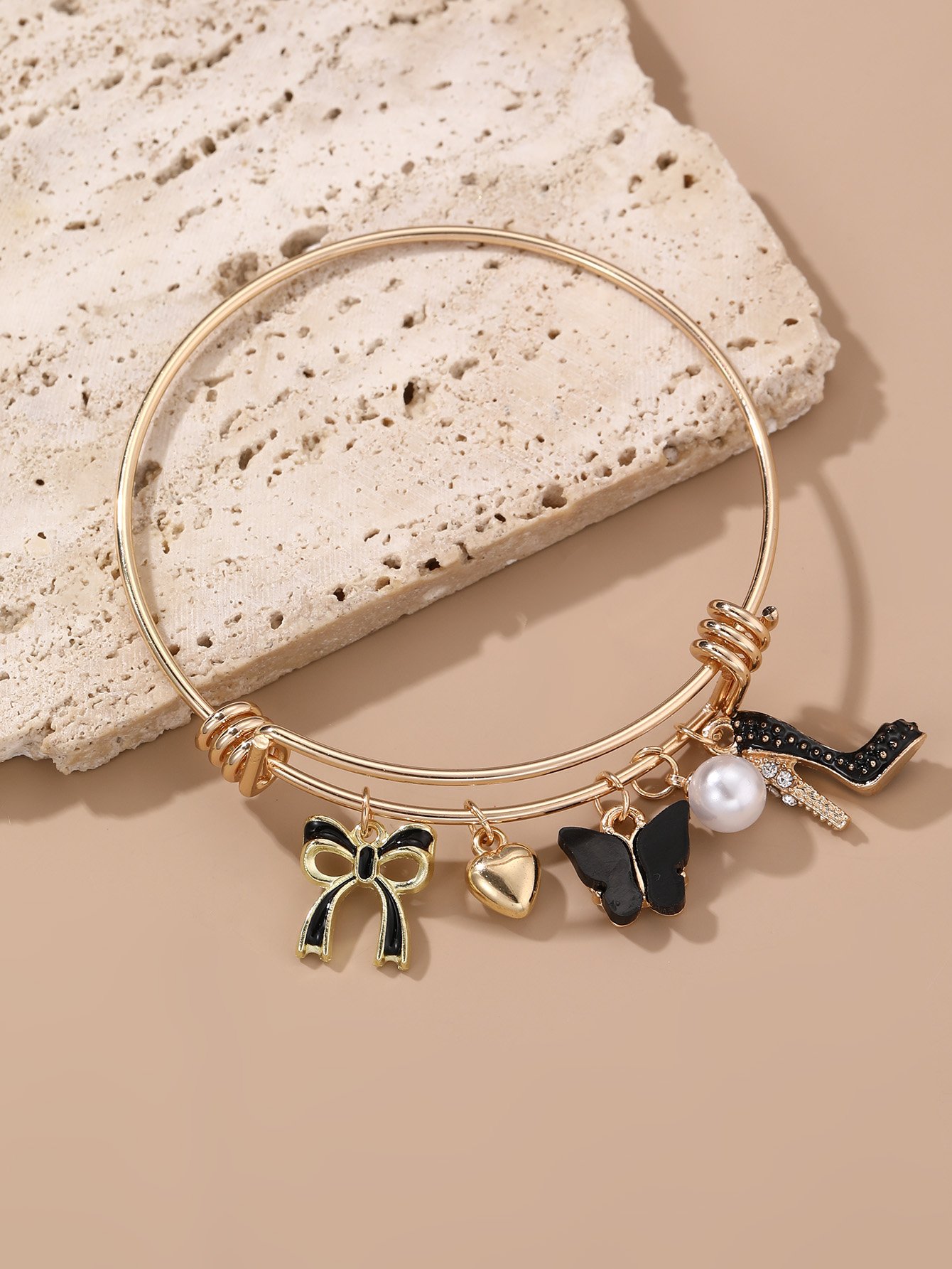 Multi-Charm Bangle Bracelet 