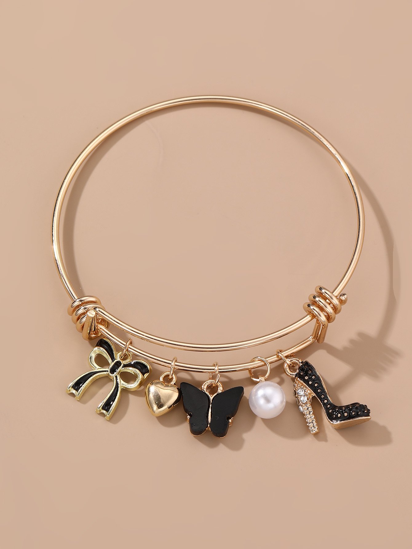 Multi-Charm Bangle Bracelet 