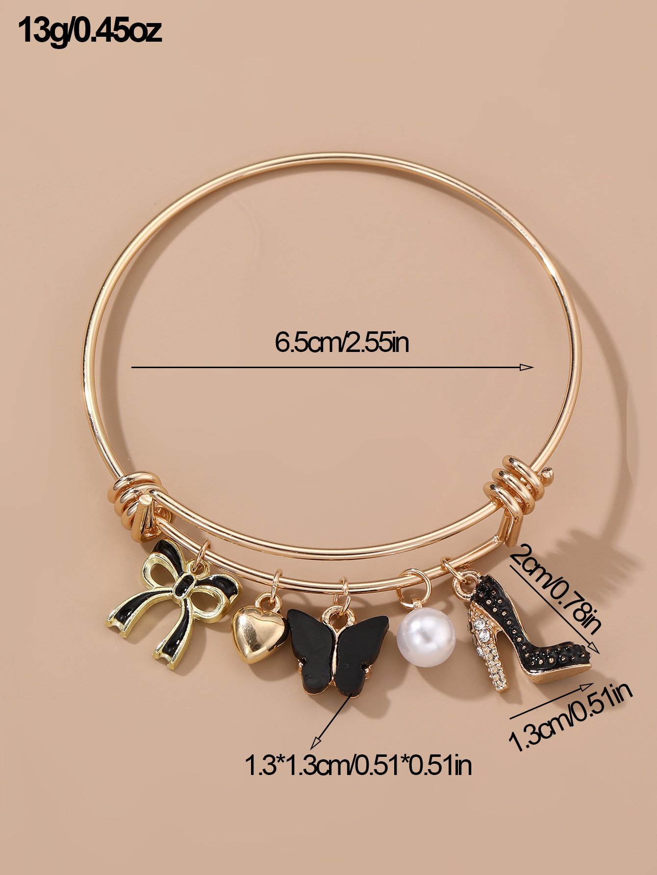 Multi-Charm Bangle Bracelet 