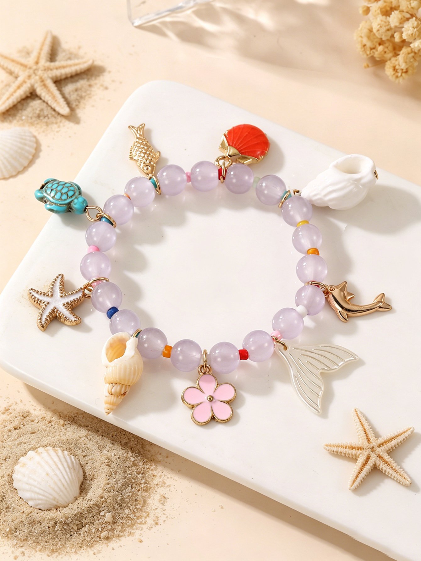 Multi-Charm Beaded Bracelet