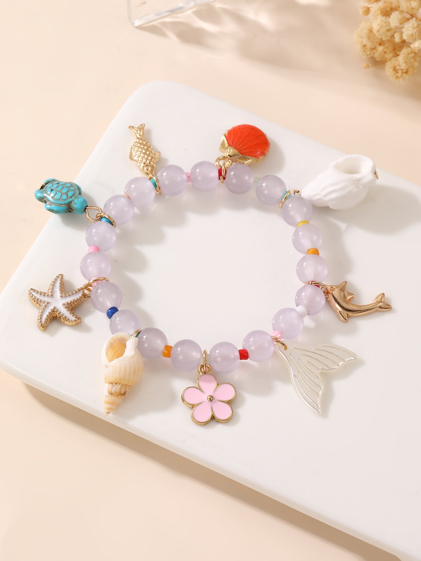 Multi-Charm Beaded Bracelet