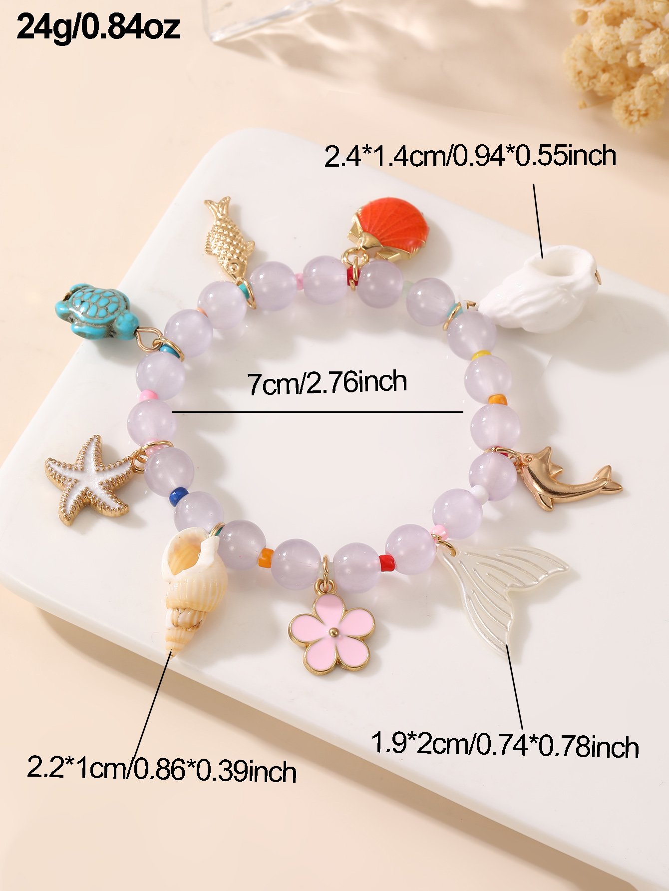 Multi-Charm Beaded Bracelet