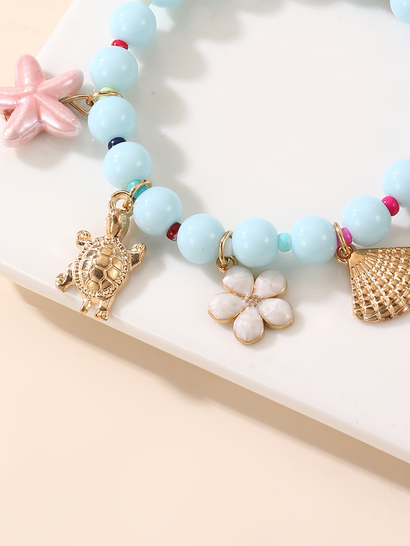 Multi-Color Charm Bangle Bracelet 