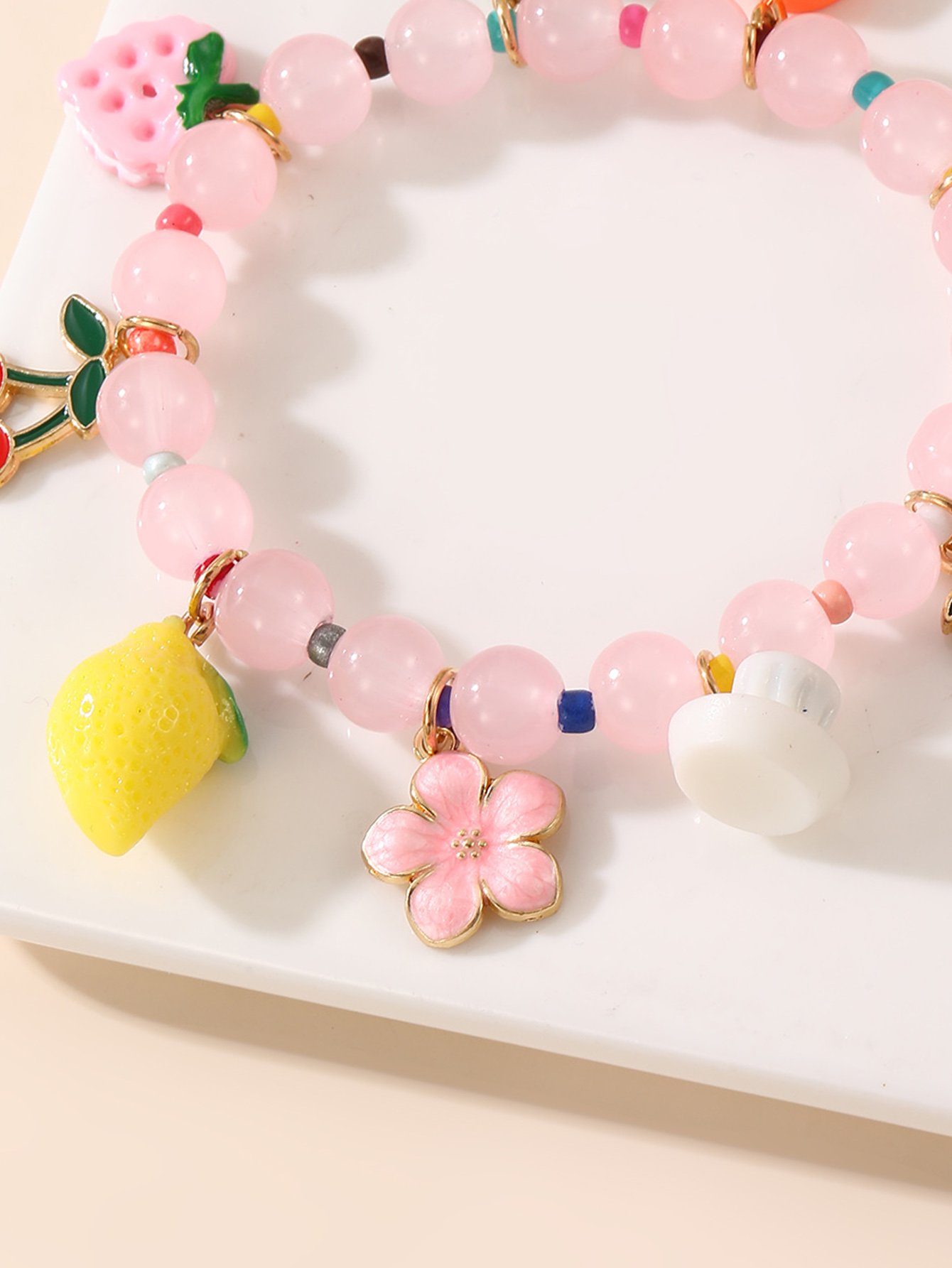 Fruit Charm Beaded Bracelet 