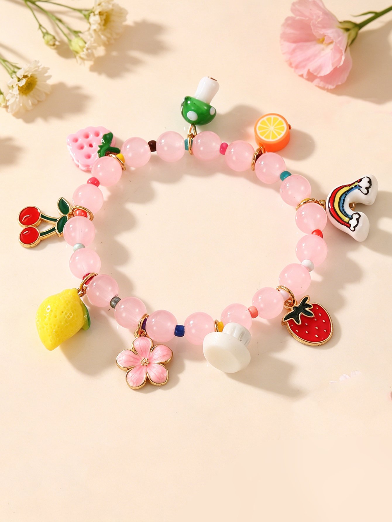 Fruit Charm Beaded Bracelet 
