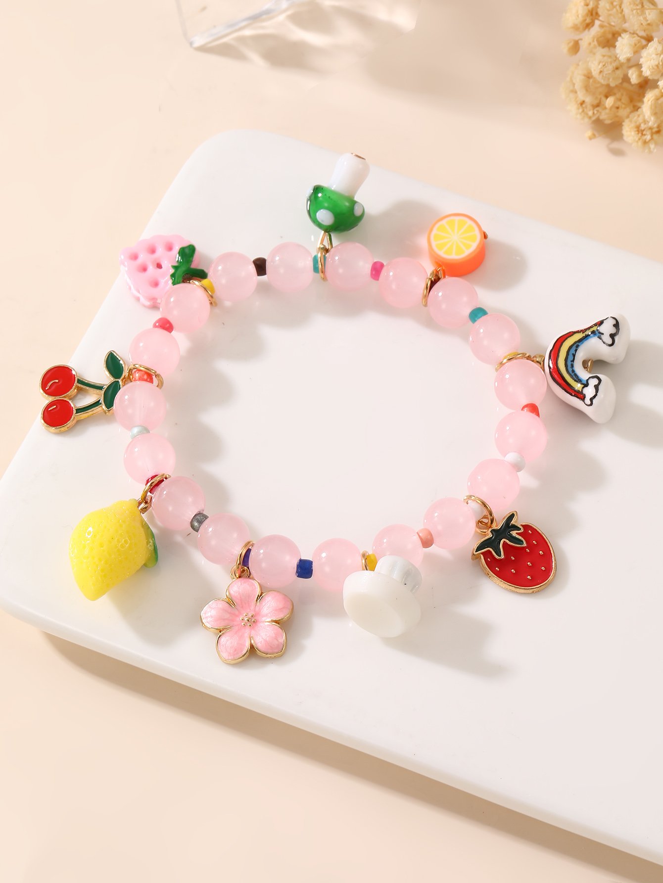 Fruit Charm Beaded Bracelet 