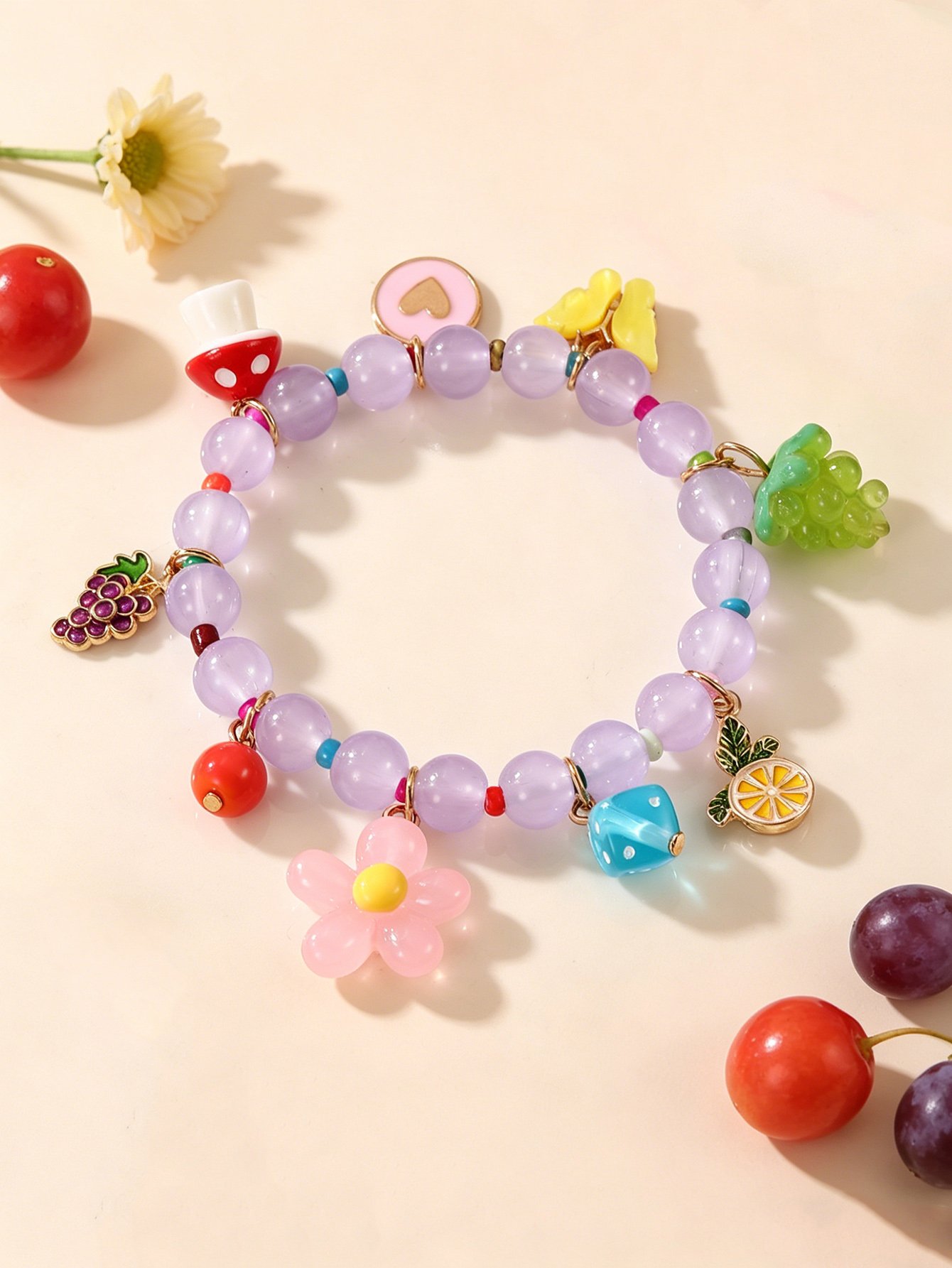 Multi-Charm Beaded Bracelet 