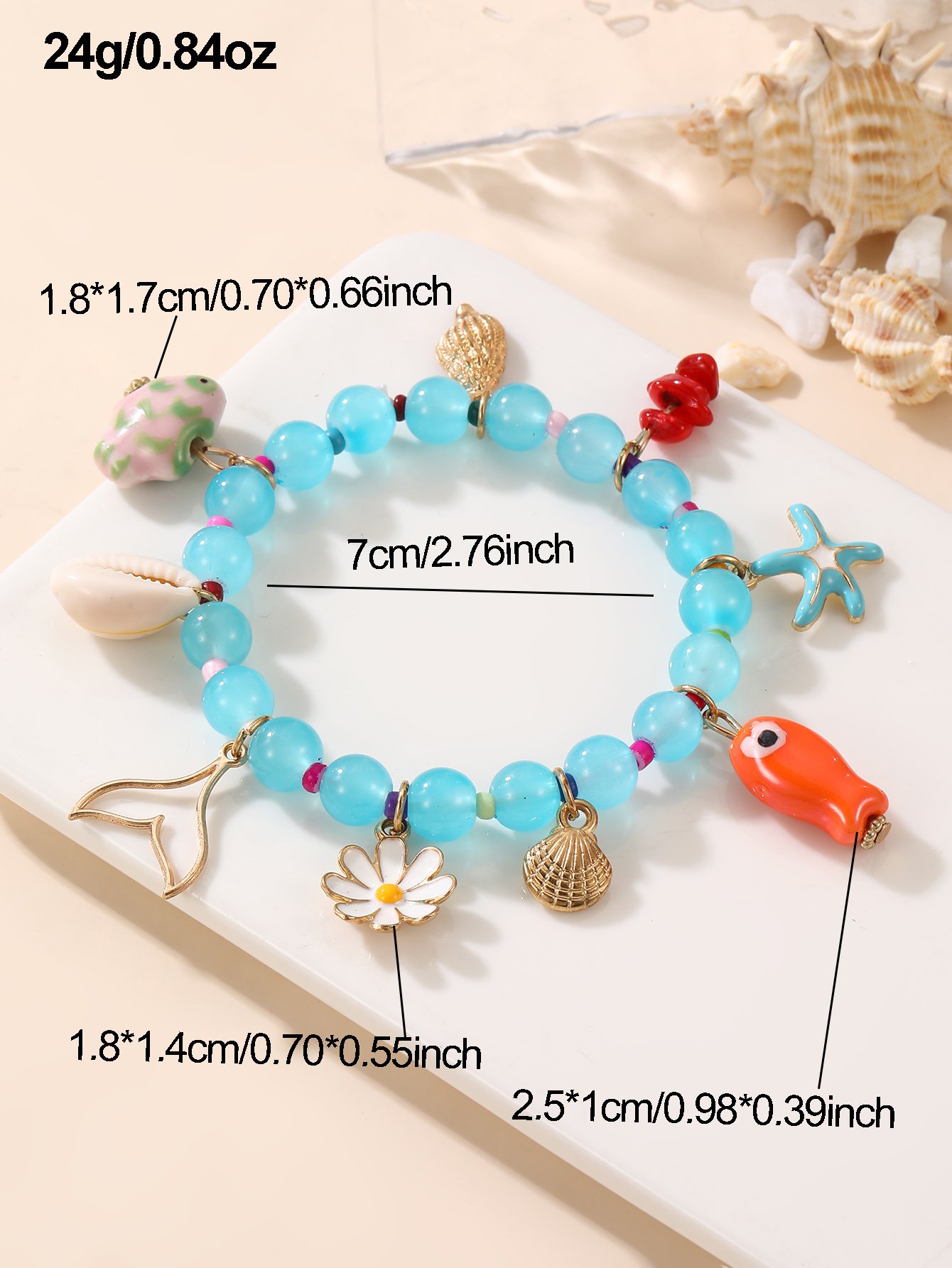 \Multi-Charm Beaded Bangle Bracelet