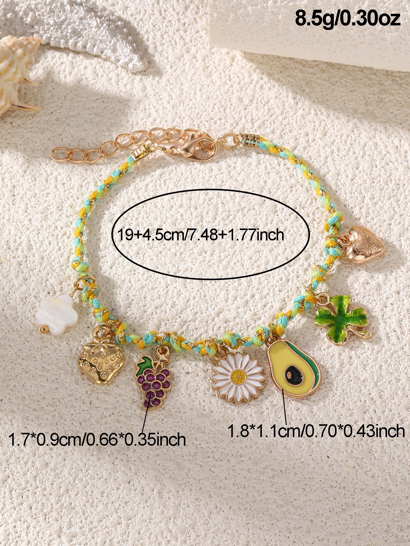 Green Avocado Charm Bracelet