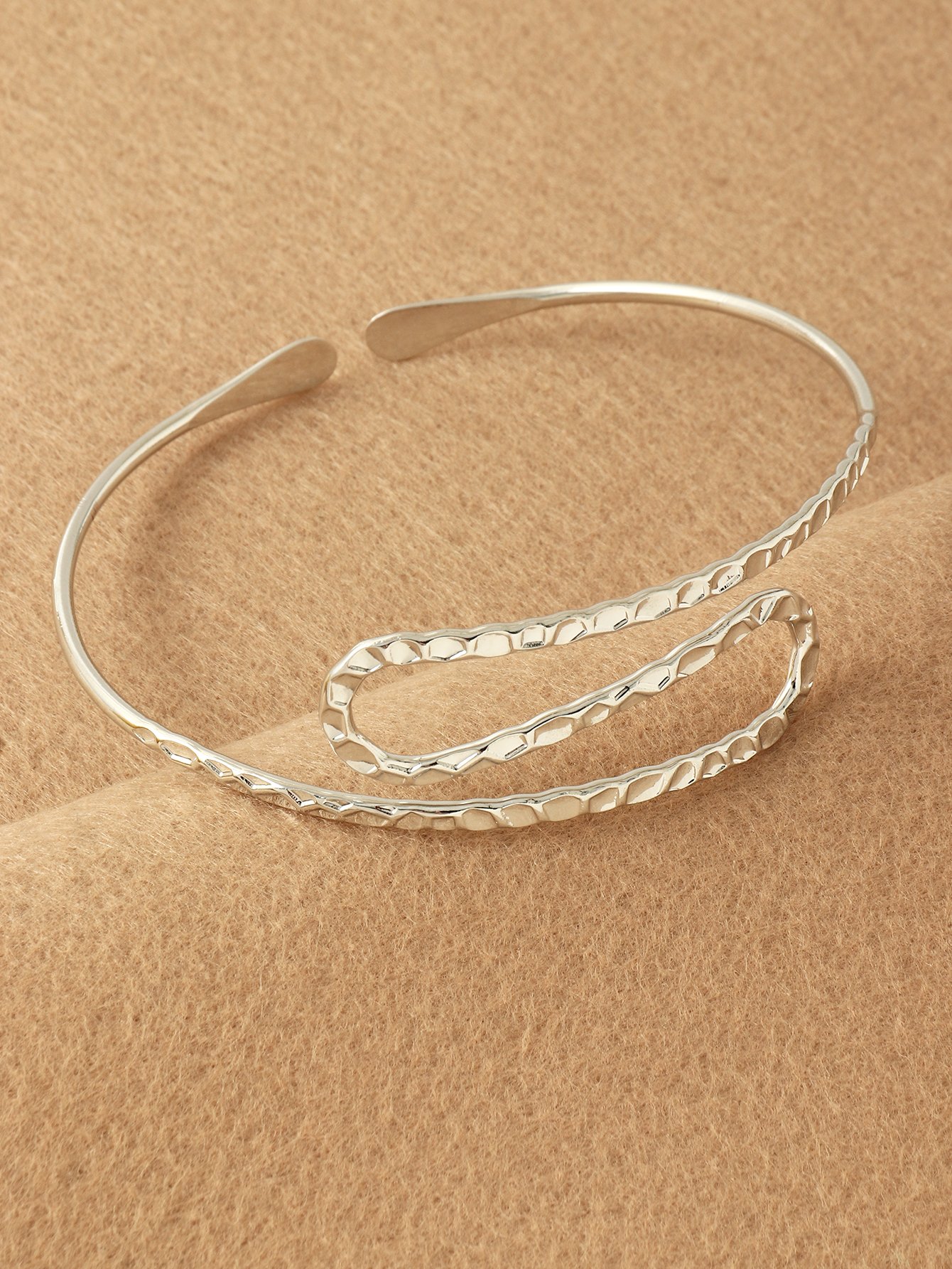 Hammered Gold Wave Cuff Bracelet