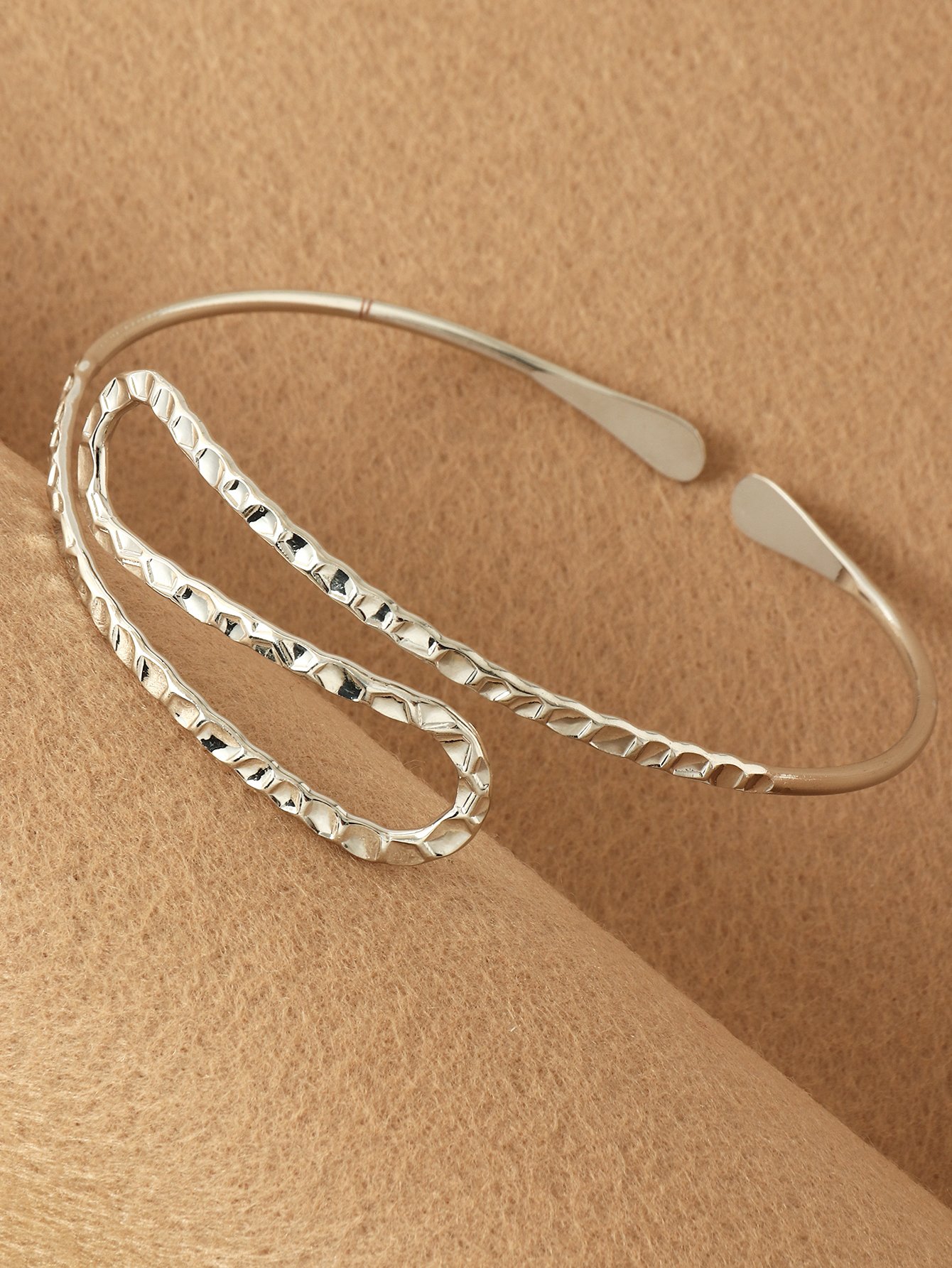 Hammered Gold Wave Cuff Bracelet