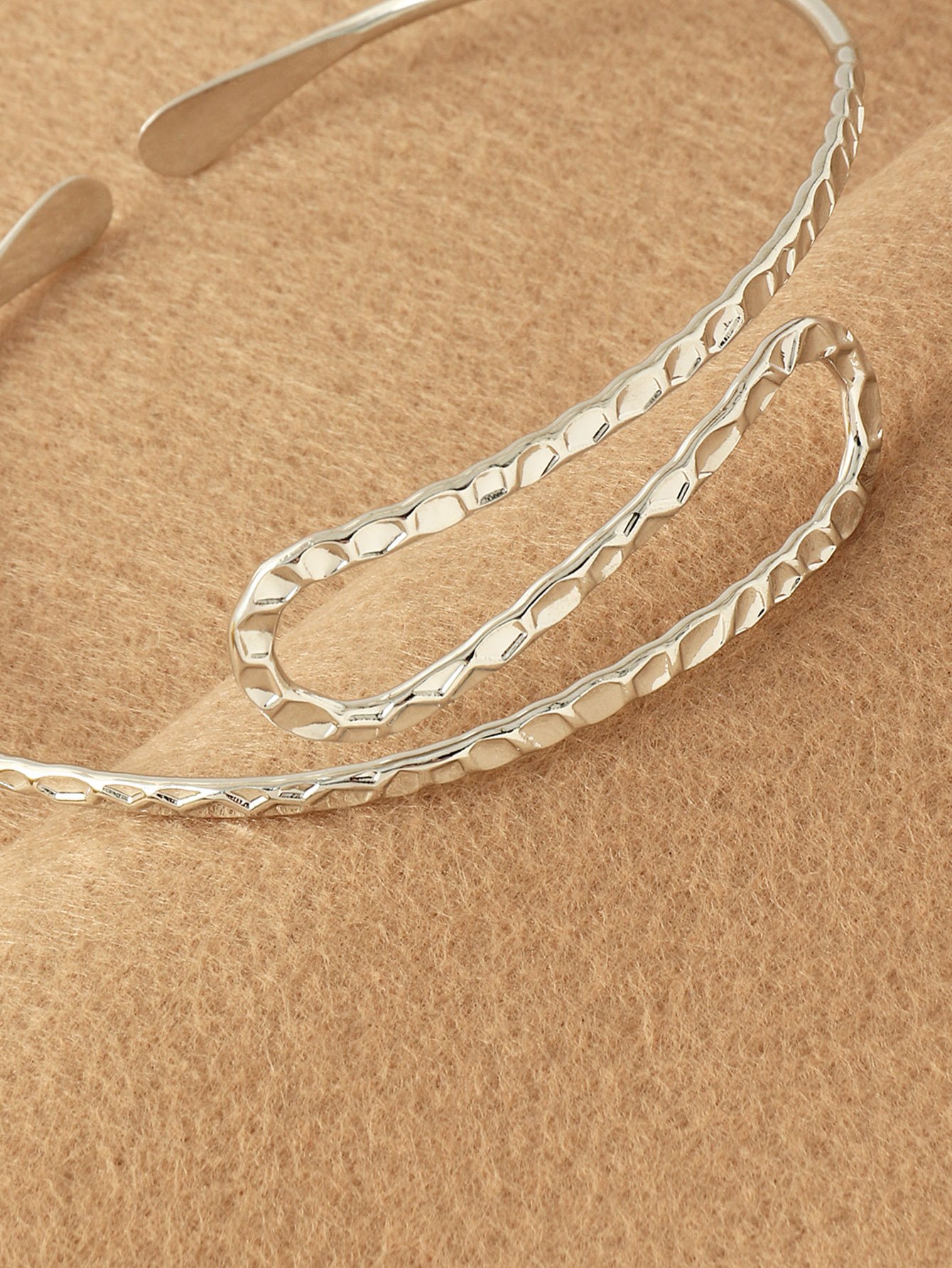Hammered Gold Wave Cuff Bracelet