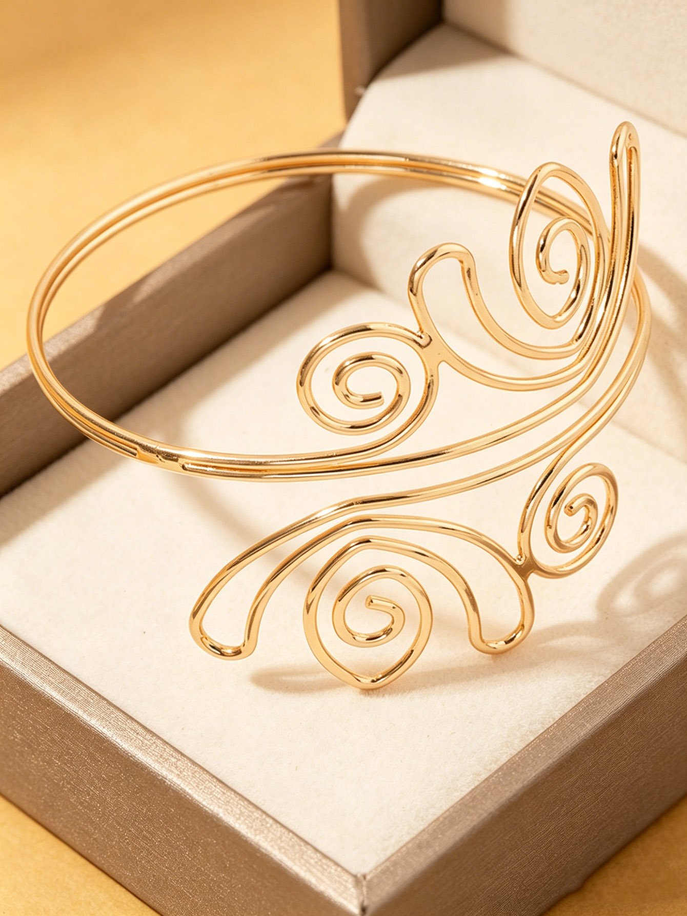 Gold Swirl Arm Cuff Bracelet