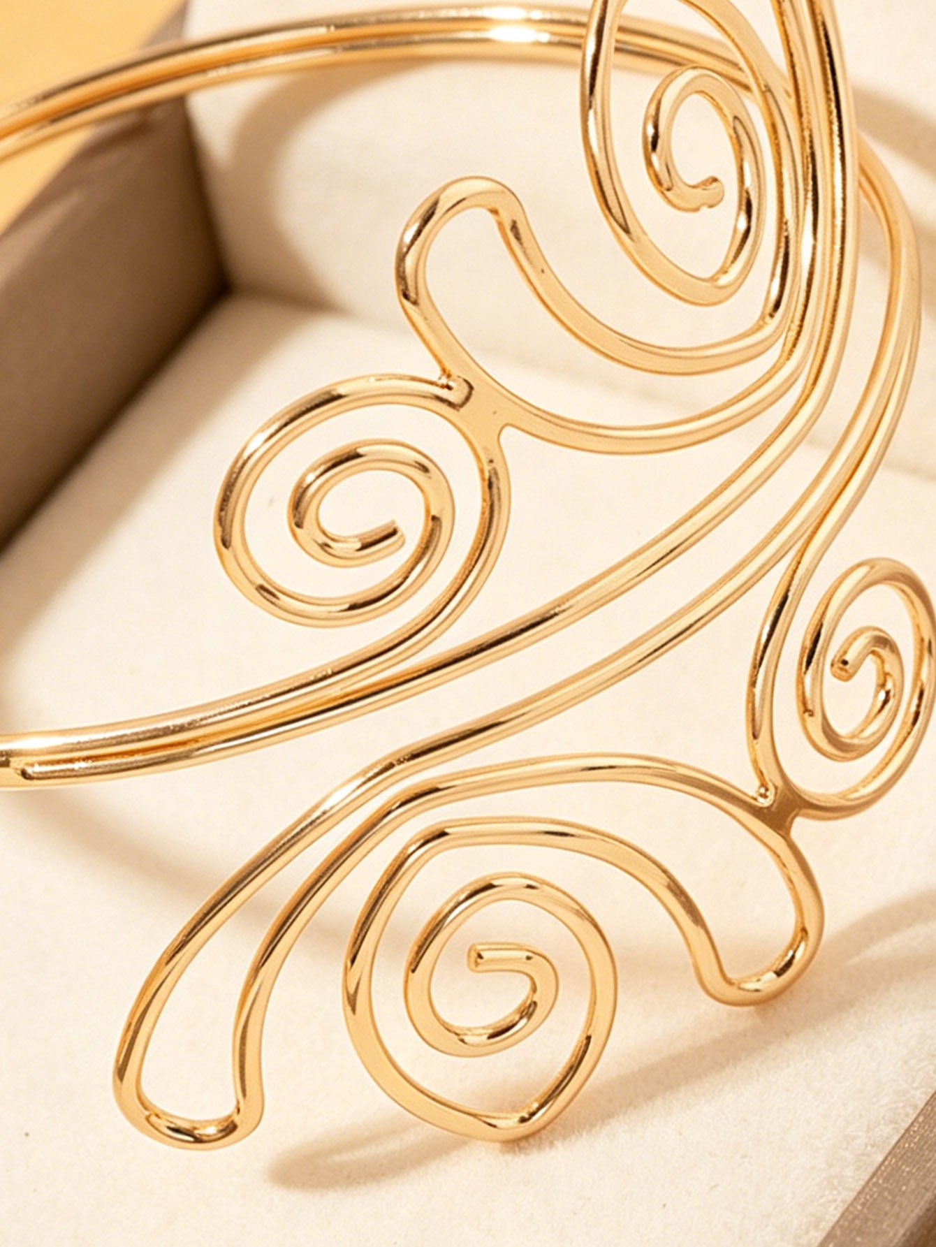 Gold Swirl Arm Cuff Bracelet