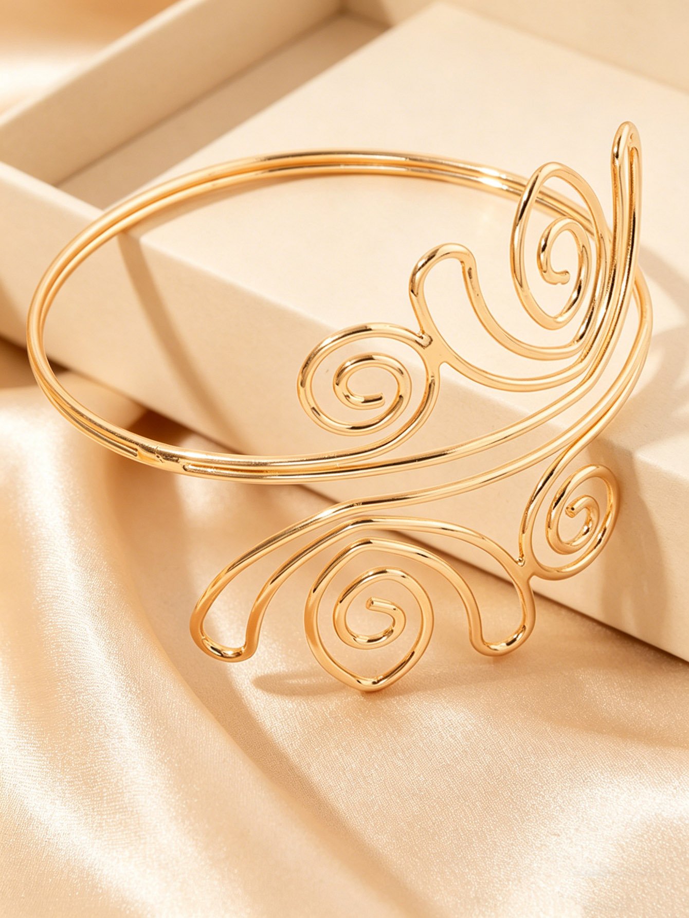 Gold Swirl Arm Cuff Bracelet