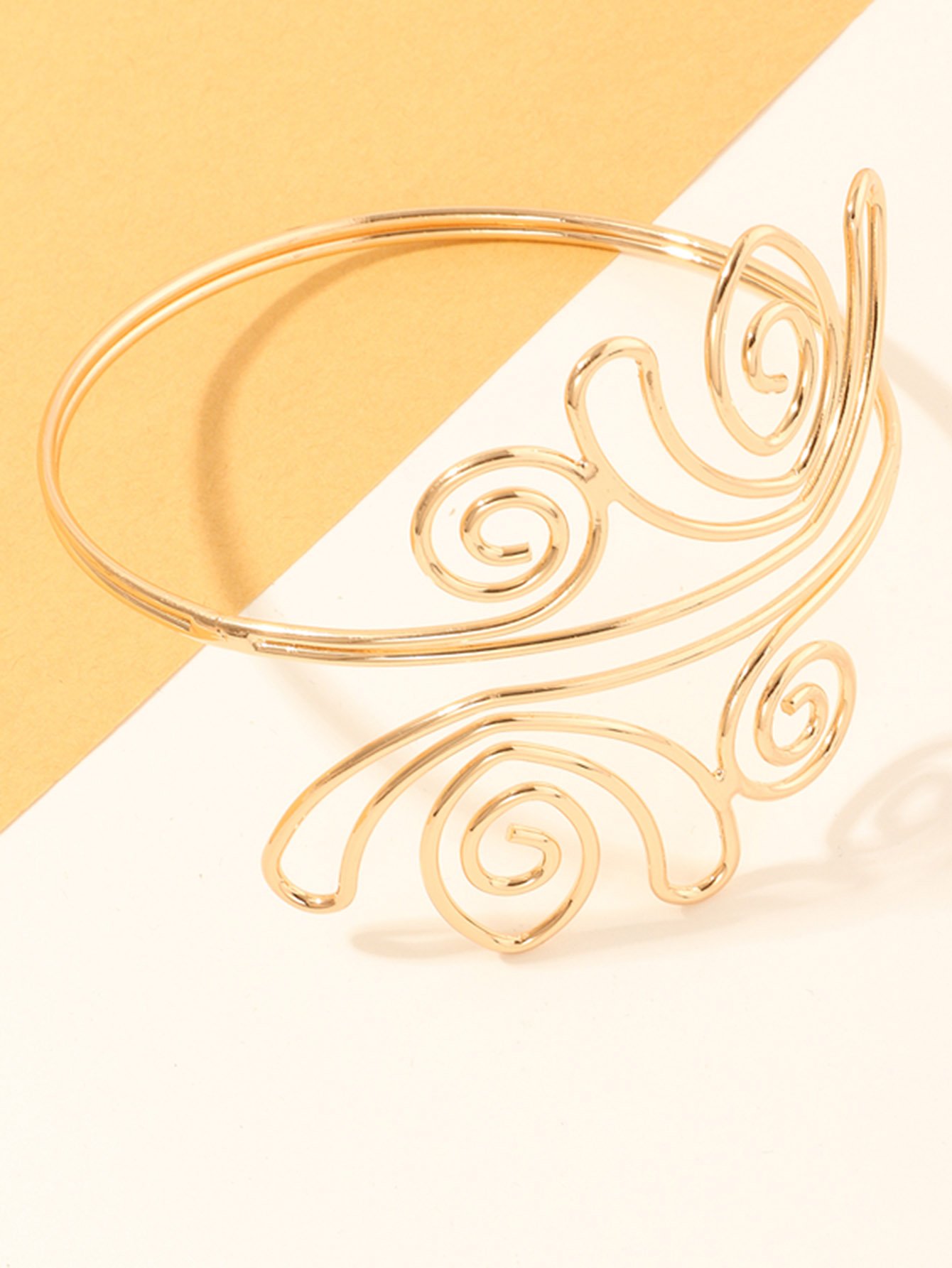Gold Swirl Arm Cuff Bracelet