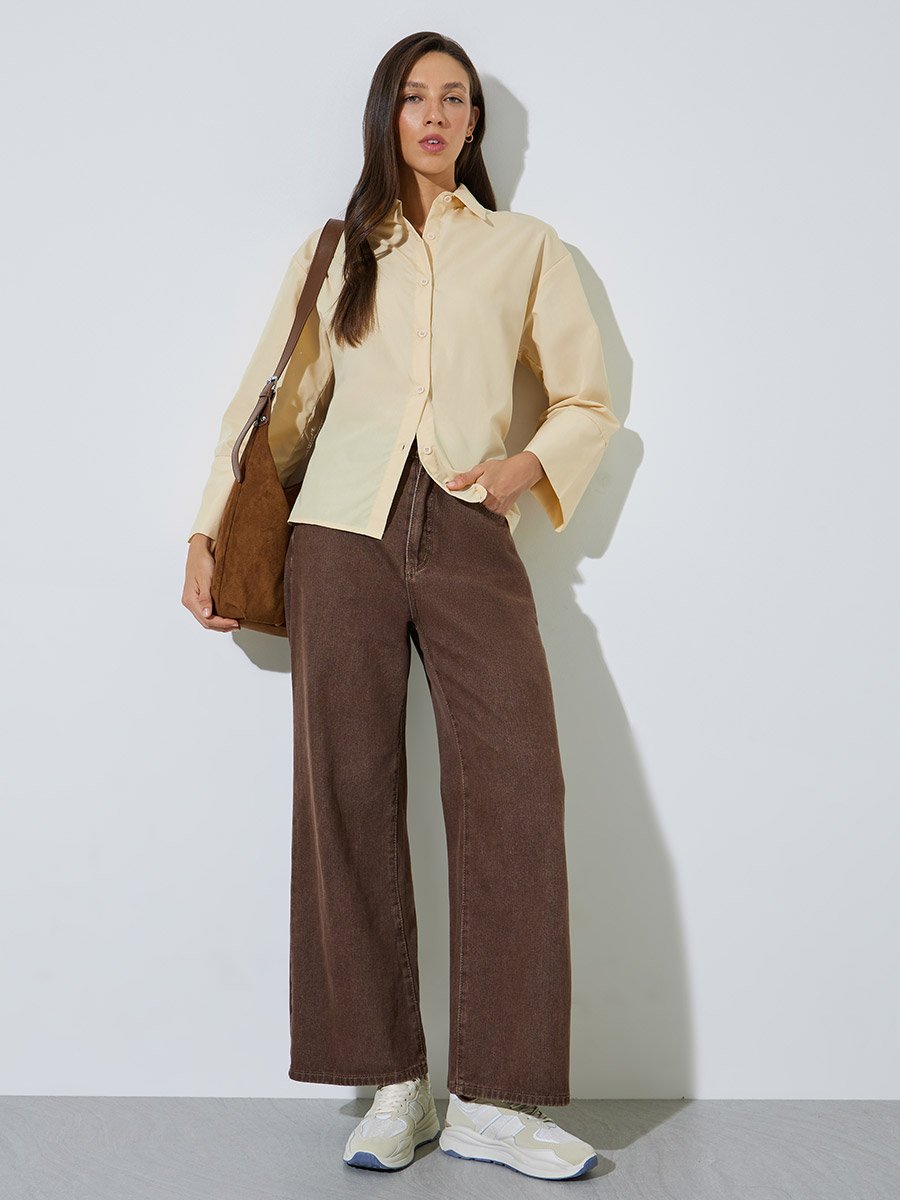 Yellow Long Sleeve Relaxed Fit Shirt