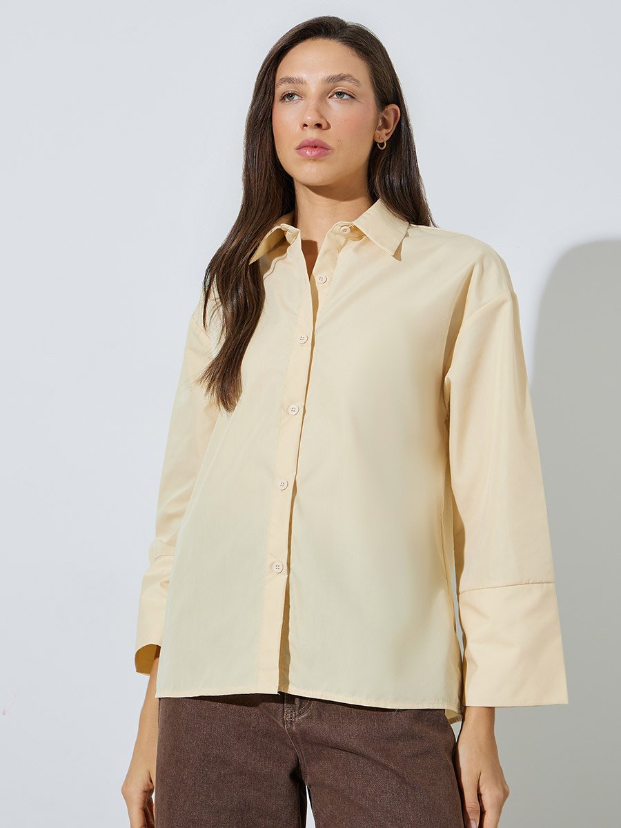 Yellow Long Sleeve Relaxed Fit Shirt