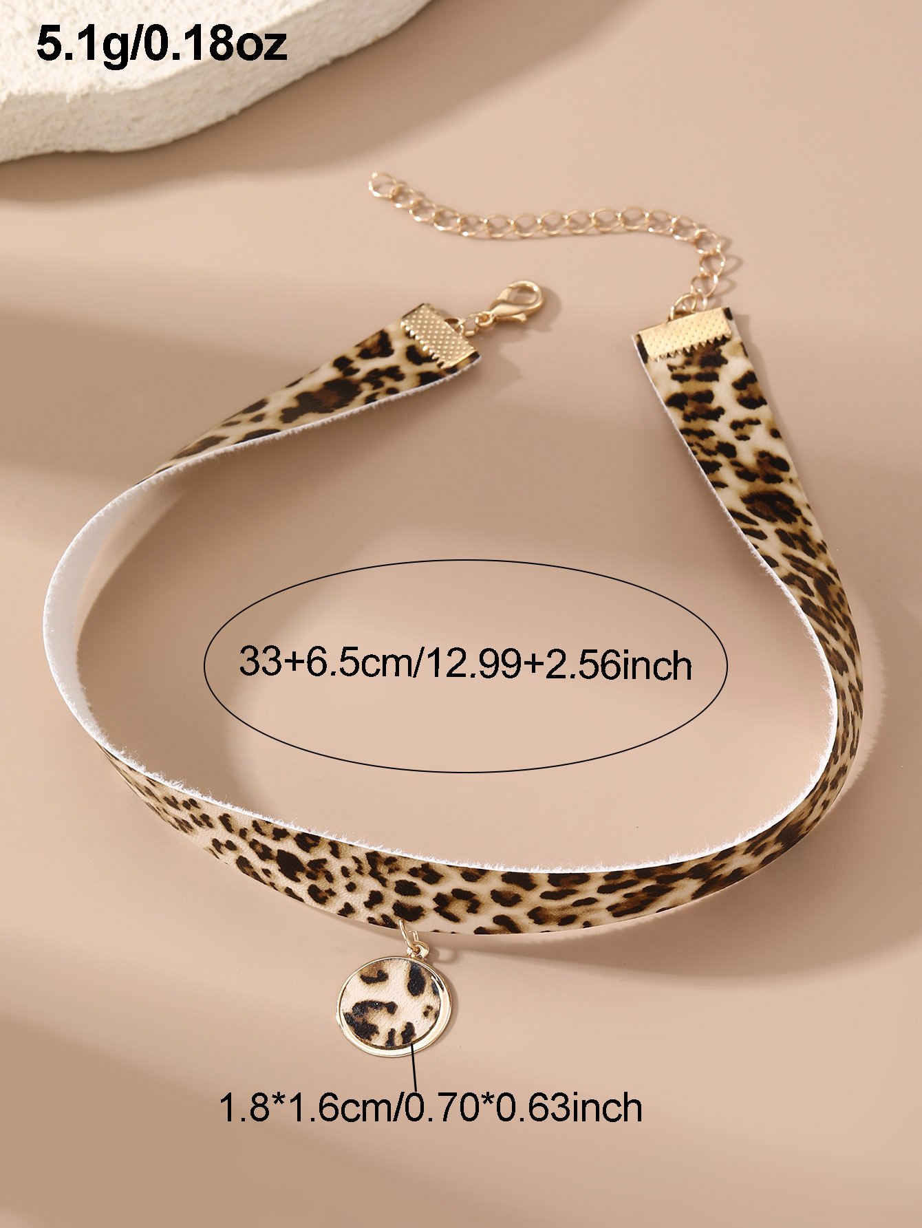 Leopard Print Choker Necklace