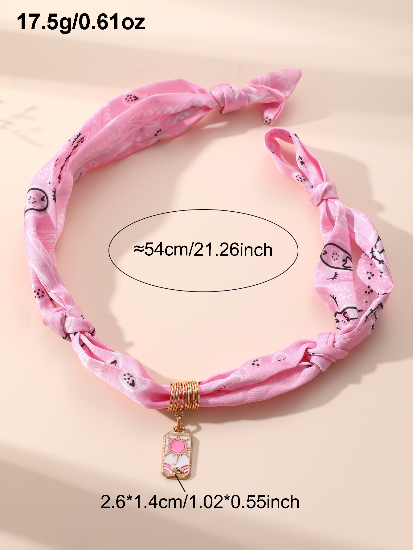 Printed Scarf Pendant Necklace