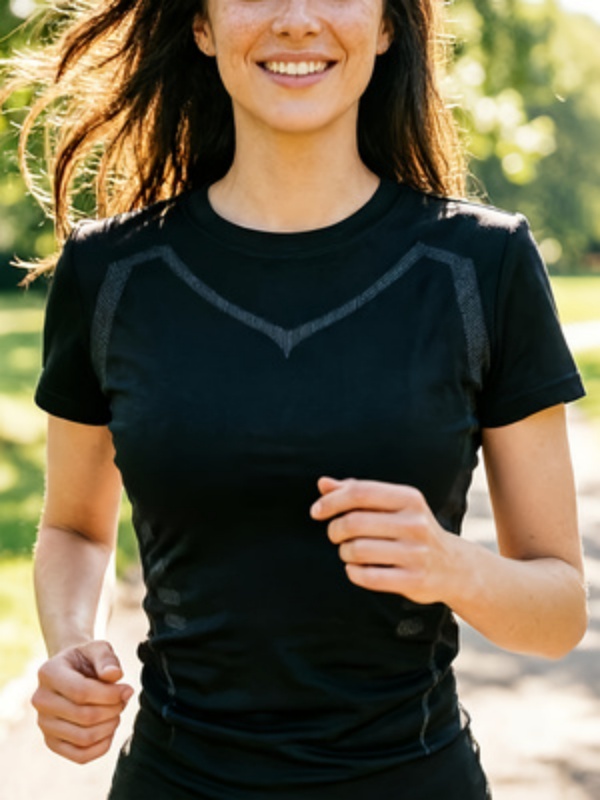 Black Printed Performance Yoga Top