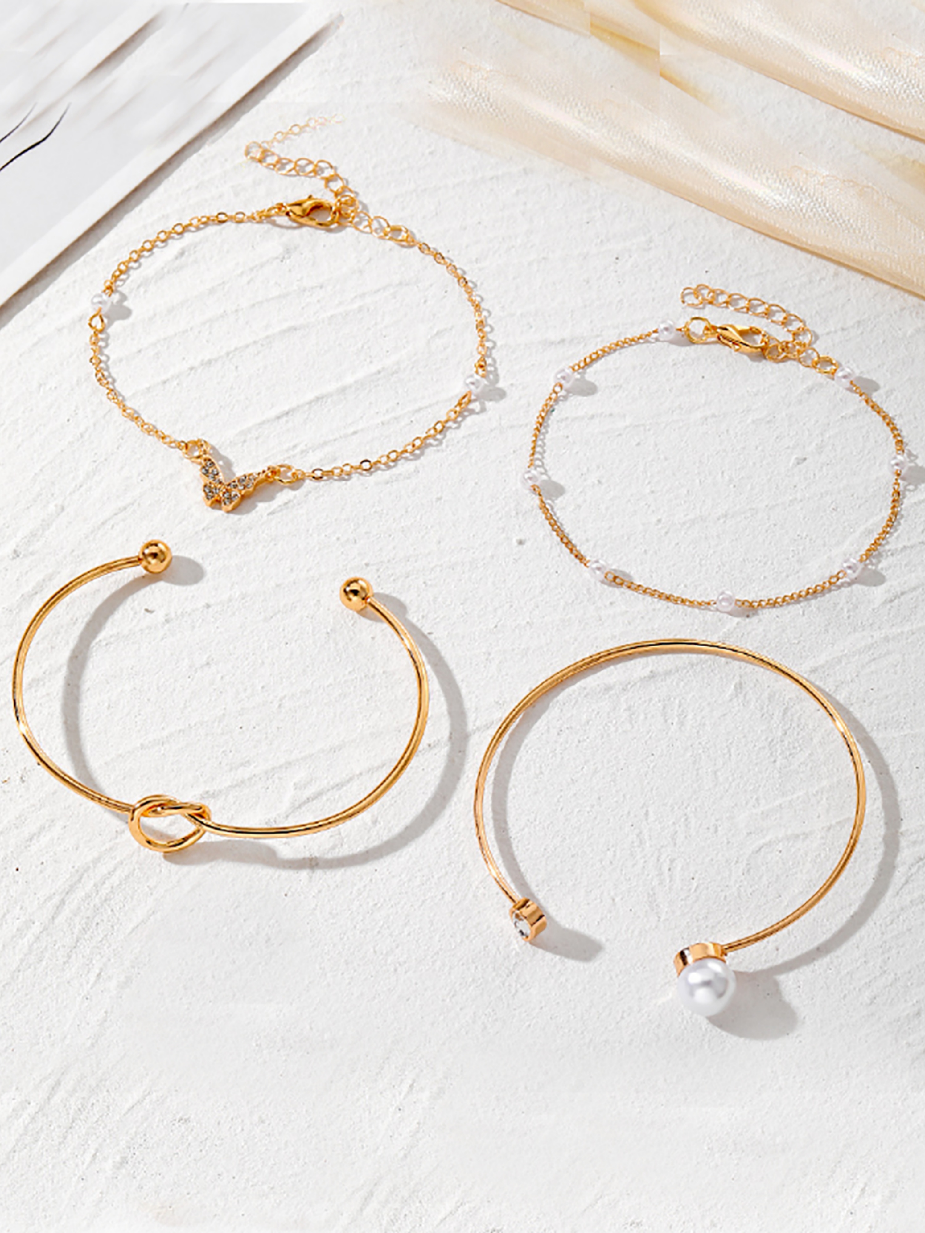Set of 4 - Butterfly Detail Assorted Bracelets
