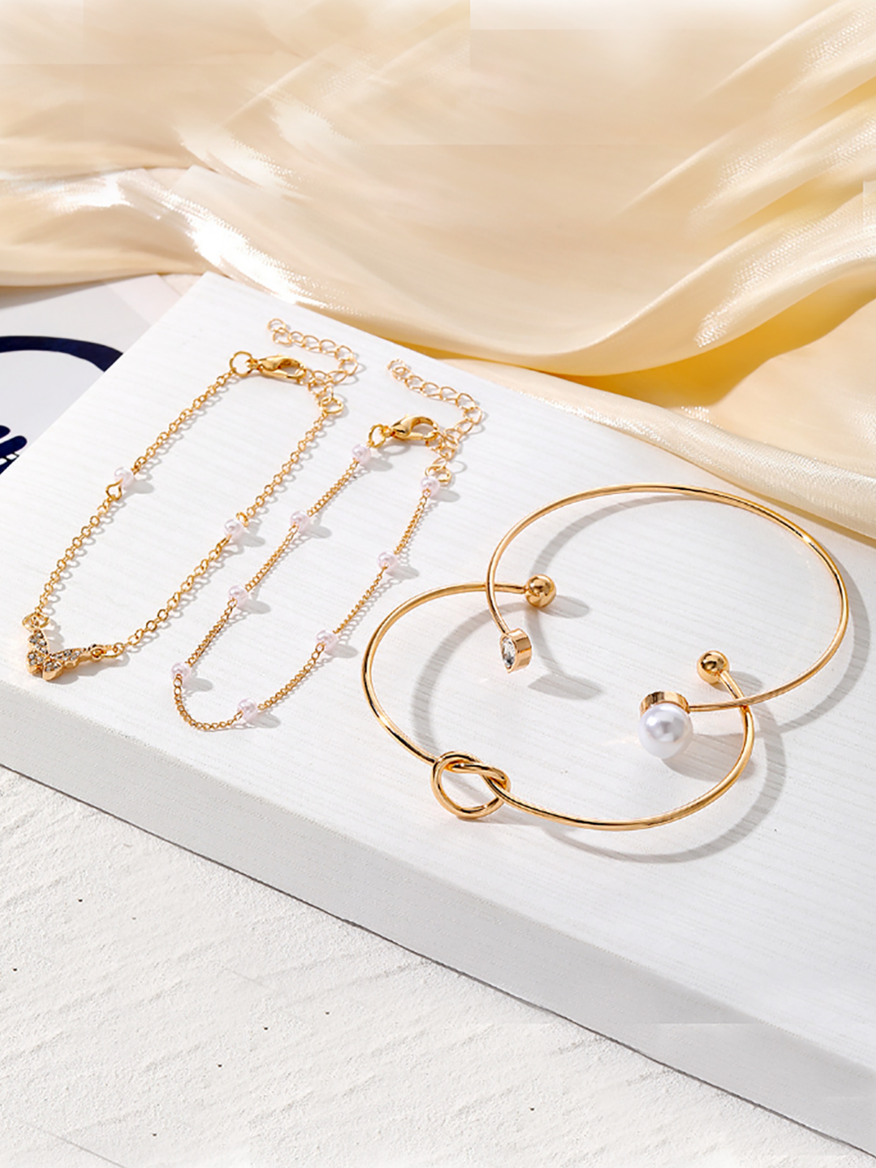 Set of 4 - Butterfly Detail Assorted Bracelets