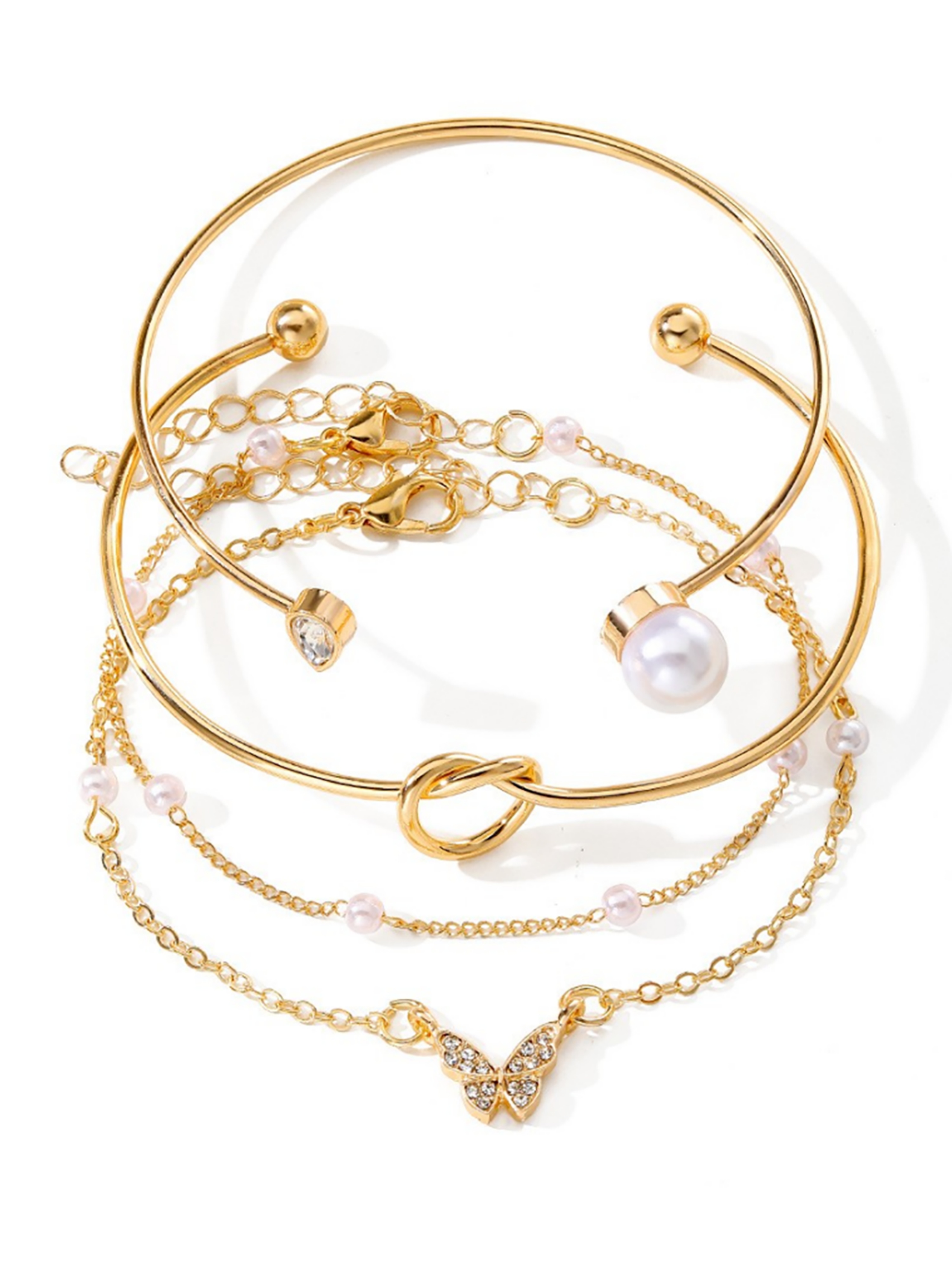 Set of 4 - Butterfly Detail Assorted Bracelets