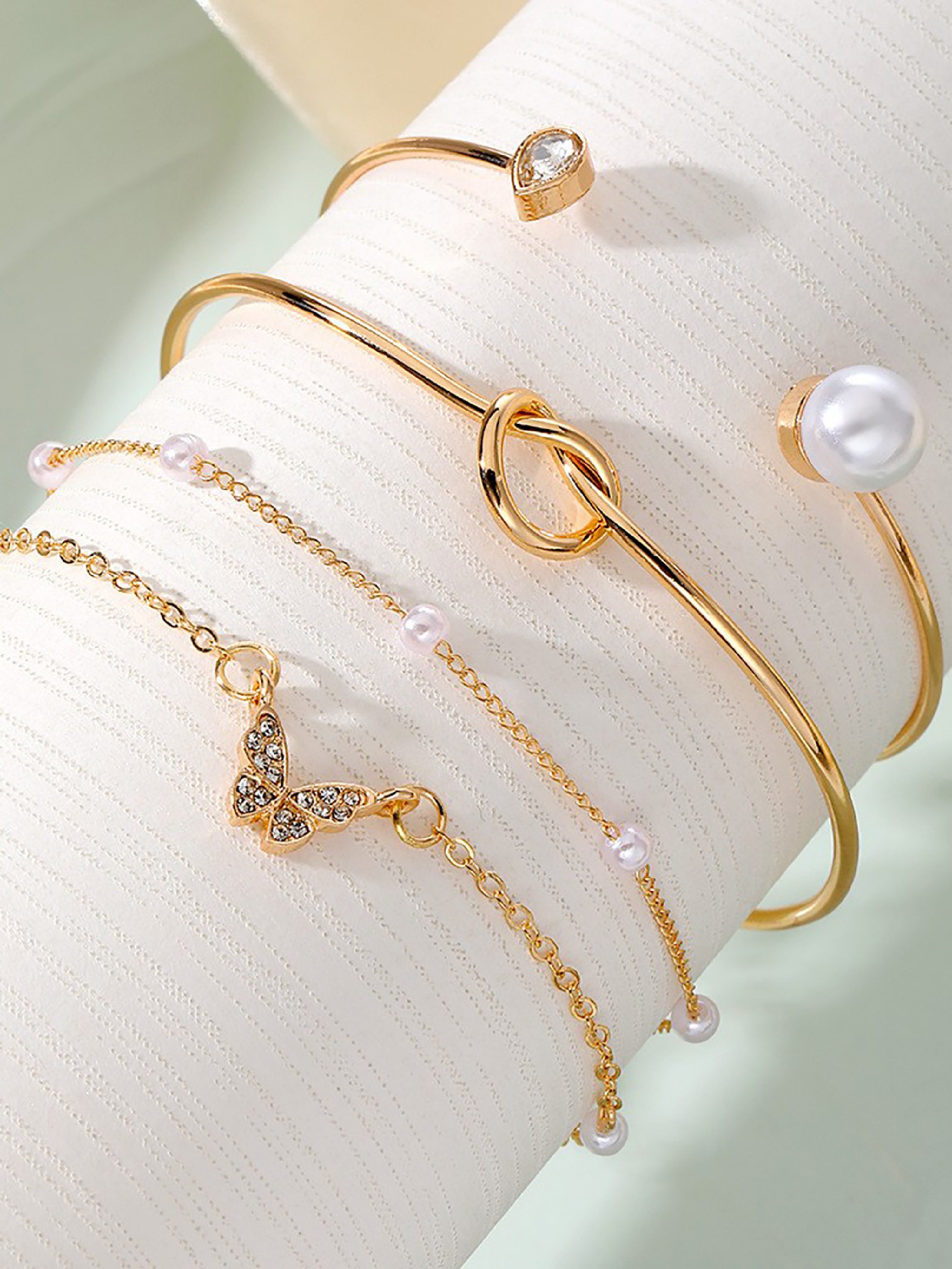 Set of 4 - Butterfly Detail Assorted Bracelets