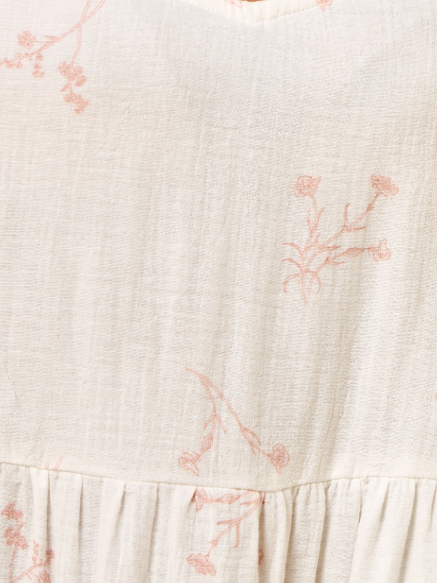 Floral Print Double Gauze Sleeveless Night Gown