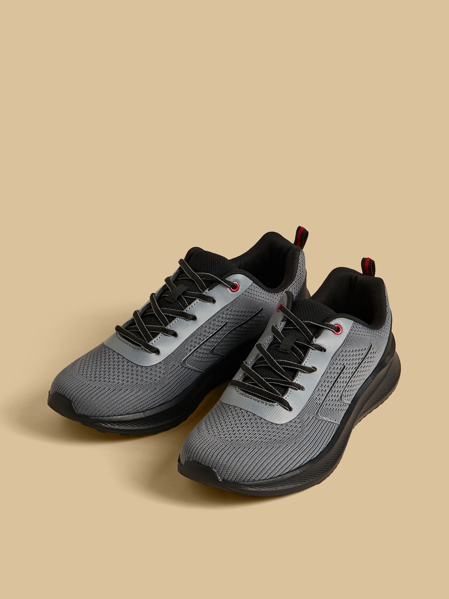 Panelled Lace-Up Sports Shoes